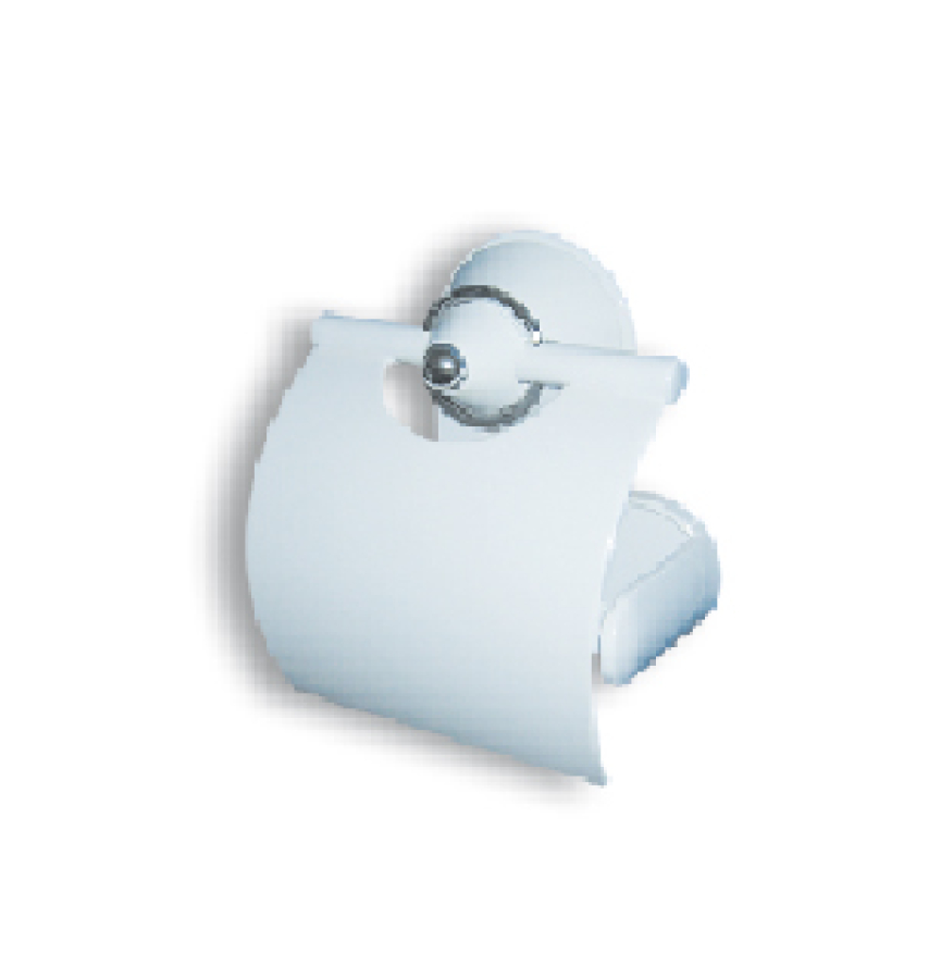 PORTE PAPIER TOILETTE BLANC CHROMÉ LUXPLAST.