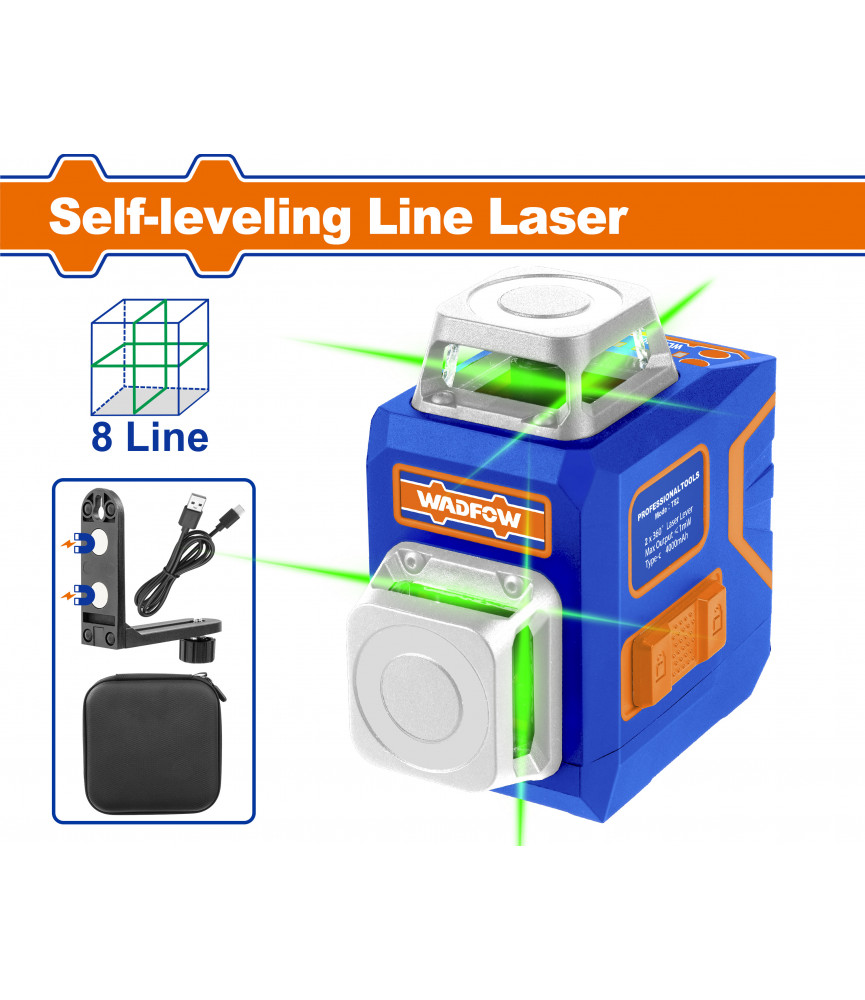NIVEAU LASER 30M 8 LIGNES WLE1M08