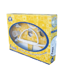 ENSEMBLE SALLE DE BAIN BLANC CHROMÉ 7 PIÈCES LUXPLAST. 