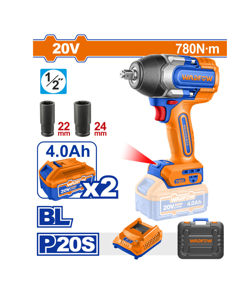 WDF BOULONNEUSE 20V 780N.m + 2AC WCD1B78