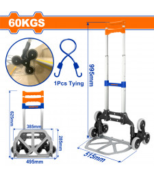 WDF DIABLE PLIABLE 6 ROUE 60KG WWB6A06