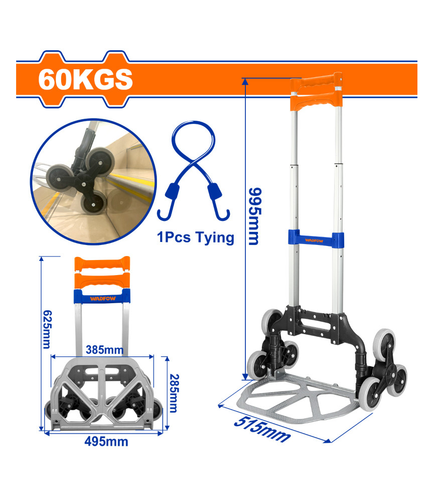WDF DIABLE PLIABLE 6 ROUE 60KG WWB6A06