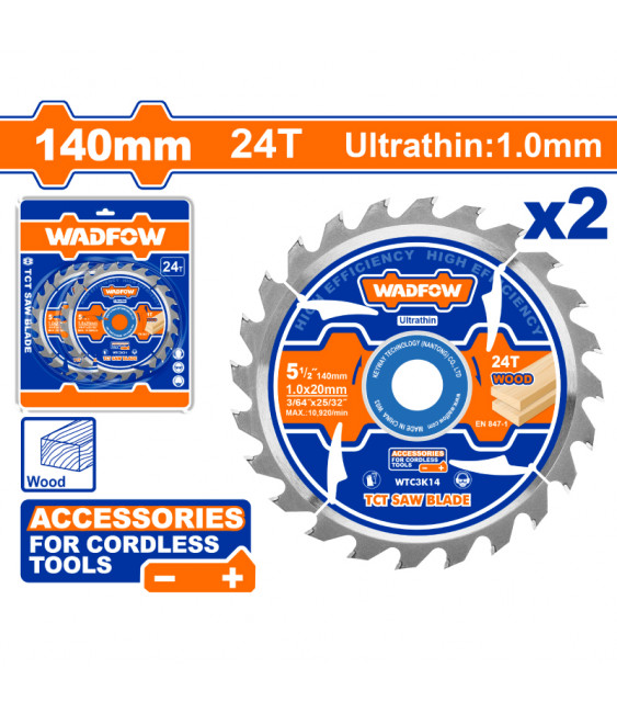 WDF JEU 2 DISQUE A BOIS 140MM WTC3K14