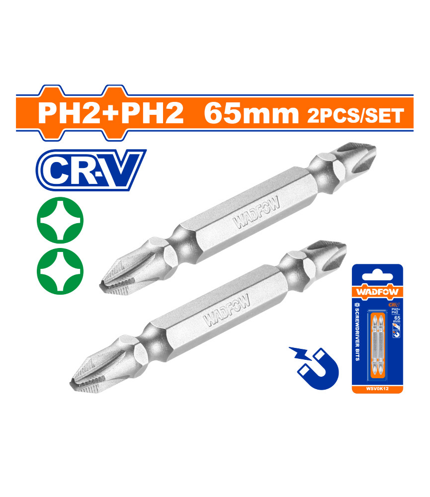 WDF JEU 2 EMBOUTS PH2X65 CR-V WSV0K12