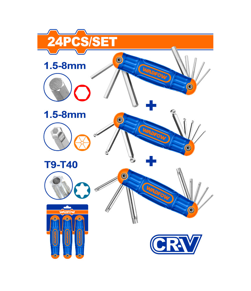 WDF JEU 24 CLE MALE+ BILLE+TORX WHK4203