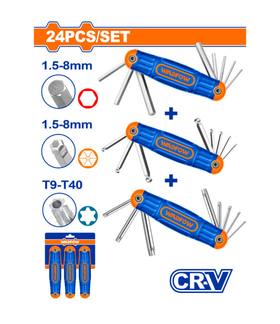 WDF JEU 24 CLE MALE+ BILLE+TORX WHK4203