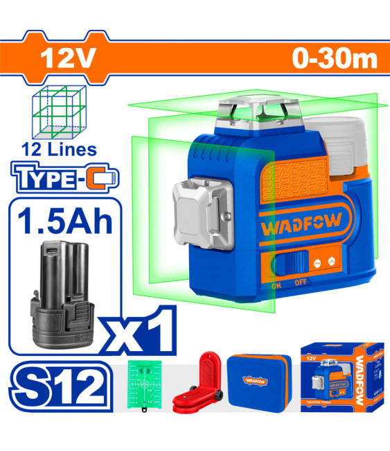 WDF NIVEAU LASER 3D 30M 12 LIGNE WLE8M12