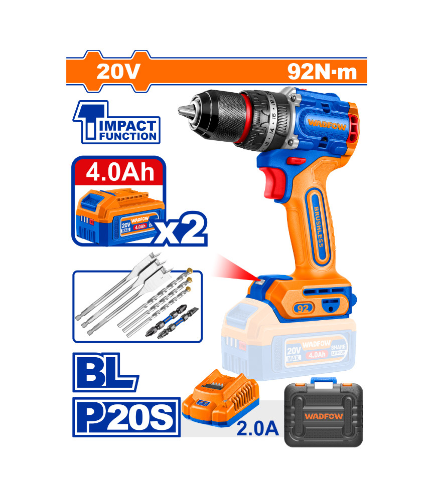 WDF VISSEUSE 20V 92N.m  M/METAL WCDP9281